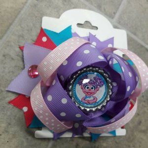 Girls Pink Purple Red Bottle Cap Boutique Character 4.5" Hair Bow Accessories